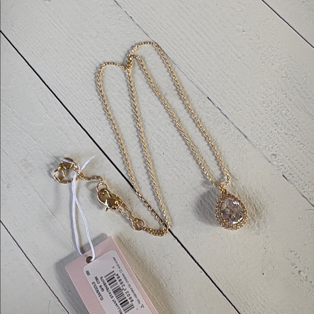 Kate Spade brilliant statement pave halo necklace in Gold nwt